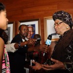 zuriel interviewing Ellen Johnson Sirleaf, president of Liberia
